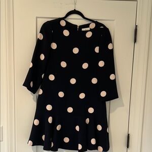 Kate Spade Drop Waist Black Dress with Pink Polka Dots